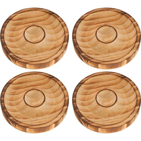 Plateau de présentation rond en bois pour bracelets (lot de 4) - Plateau décoratif innovant pour bijoux en perles et bracelets, idéal pour les vitrines (1/5)