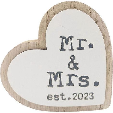 Ornements en bois en forme de cœur, décorations de table à poser, ornements de mariage en bois (1/4)