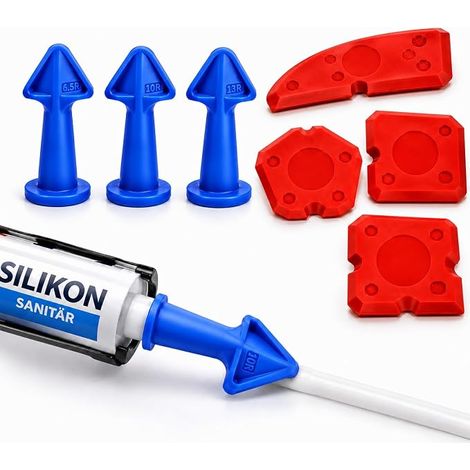Set de grattoirs et becs pour silicone Spatule pour joints Grattoir pour enlever en silicone Bec pour cartouches en silicone (ensemble spatules et becs) (1/5)