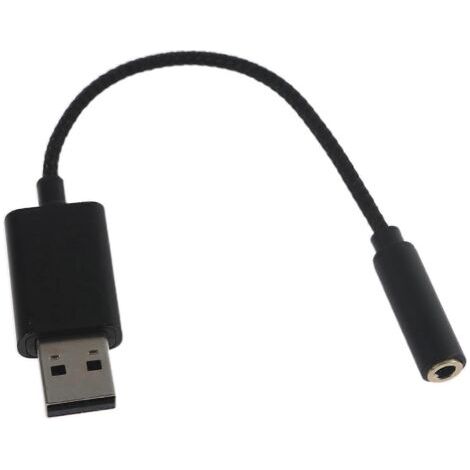 Câble répartiteur 3,5 mm pour casque d'ordinateur, adaptateur USB vers prise jack 3,5 mm pour casque. (1/5)