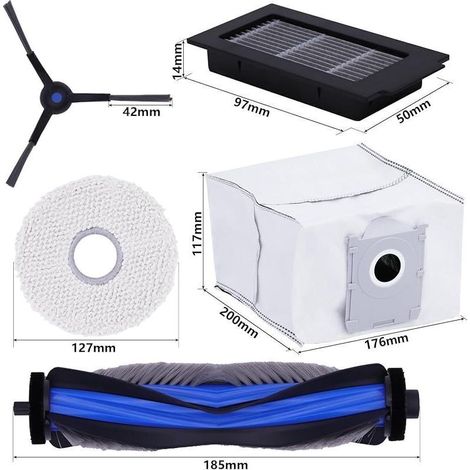 Ricambi per l'aspirapolvere Ecovacs Deebot T50 Pro, accessori per T50 Pro Omni, 1 spazzola principale + 4 filtri (1/3)
