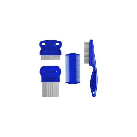 Lot de 4 Peignes Anti Puces pour Chats Chiens, Métal Animaux à Dents Fines Outil de Toilettage, Peignes de Nettoyage en Acier Inoxydable pour Élimner Poux Tagles Saleté (1/5)