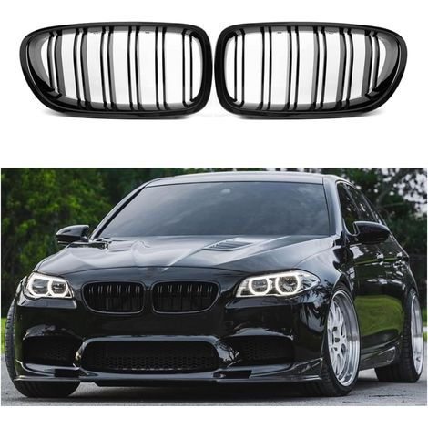 Grille de radiateur noire brillante pour Série 5 F10 F11 F18 M5 2010-2017 Double barre frontale (F10 2010-2017) (1/5)