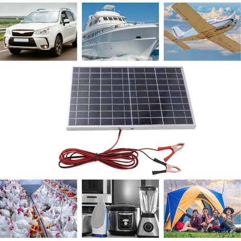 15W 18V Hocheffizientes polykristallines Solarpanel-Set mit Klemme für Auto-, Wohnmobil- und Bootsladegerät - Schutzart IP65 (1/5)