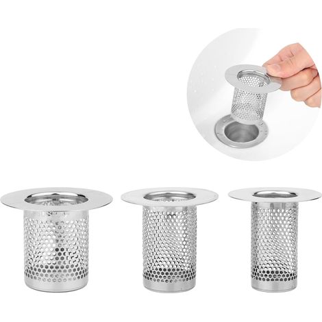 Couvercle de Vidange de Baignoire, Attrape Cheveux Douche Drain en Acier Inoxydable Attrape Cheveux Filtre de Vidange de Douche pour Crépine d'Évier, Baignoire (1/5)