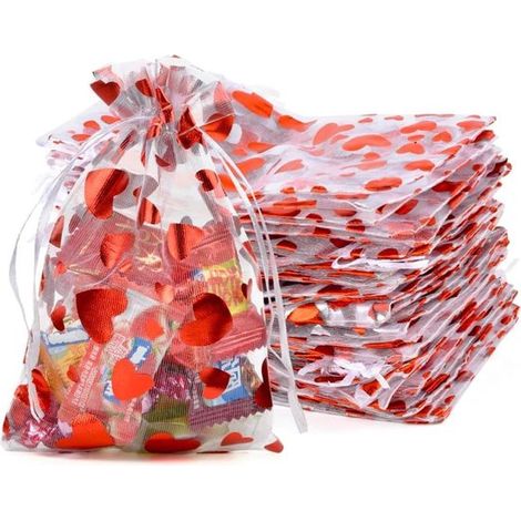 Organzabeutel 100 Stück für Geschenktüten 13 x 18 cm Schmuckbeutel Kleine Beutel Geschenktüten für Weihnachten Hochzeiten und Geburtstagsfeiern Weiß (1/5)