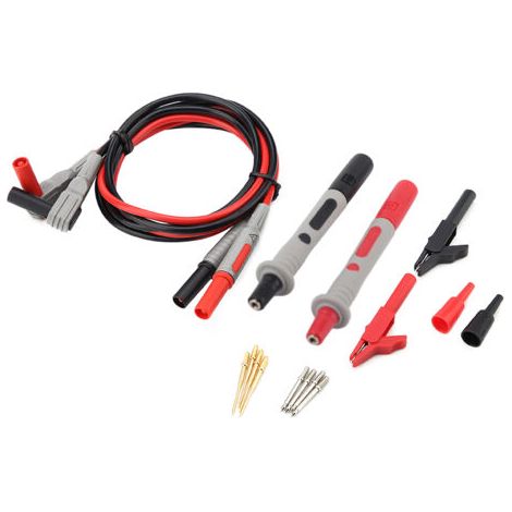 Juego de cables de prueba para multímetro eléctrico, kit de cables, prueba de circuito con conector banana de cobre para medición de resistencia a las heladas