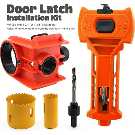 Orange 18,5 x 14 x 15 cm / 800 g Outil d'ouverture de trou de serrure sphérique pour portes en bois et en métal + kit d'outils pour mortaise de loquet (1/5)