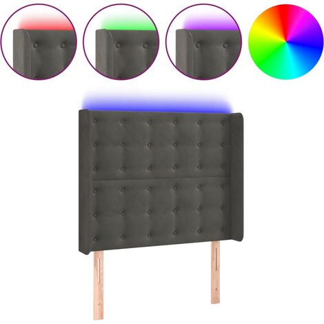 Maison Exclusive - Testiera a LED Grigio Scuro 83x16x118/128 cm in Velluto