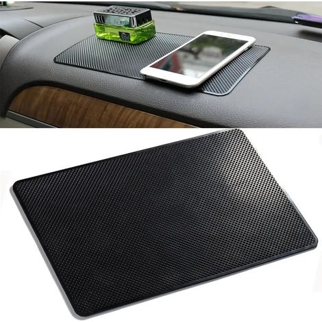 Tapis antidérapant pour tableau de bord de voiture, grande taille, autocollant universel pour tableau de bord de voiture, téléphone portable, appareils électroniques, clés, lunettes de soleil (27 x 15 (1/5)