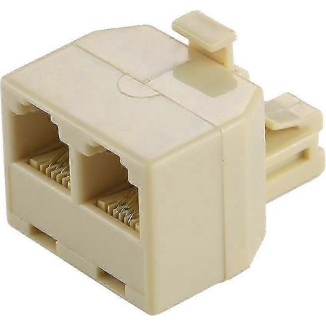 Adaptateur de connecteur de câble d'extension téléphonique de bureau double port RJ11. (1/3)