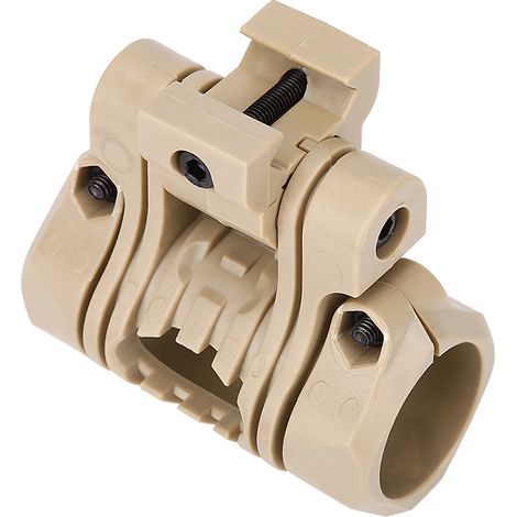 Support de lampe torche à fixation rapide en plastique pour casque (Beige) (1/5)