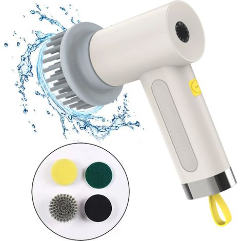 Cepillo de limpieza eléctrico, recargable con batería de 3000 mAh, resistente al agua IPX6, 3 cabezales, 2 velocidades, carga USB. (1/5)