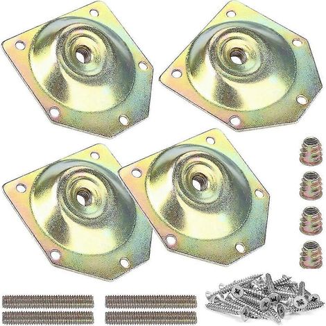 Plaque de fixation pour pied de table, plaque de connexion pour pied de meuble, kit de fixation métallique pour pied de table à angle de 12 degrés, ensemble de 8 pièces pour meubles (1/5)