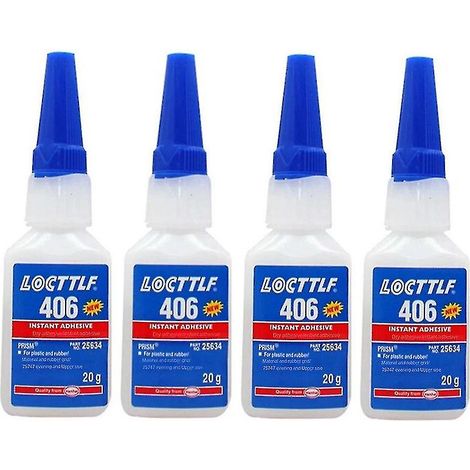 Colle cyanoacrylate haute résistance, adhésif liquide faible viscosité 406 pour plastiques et élastomères, colle rapide à prise instantanée, assemblage précis. (1/5)