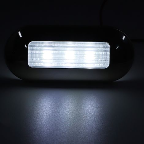 Balisage lumineux LED en acier inoxydable pour bateaux et camping-cars, éclairage de porte, éclairage d'escalier, 3 LED, 12 V CC, lumière blanche froide, éclairage de passerelle, commande de porte, éc (1/5)