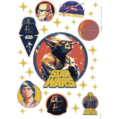 sticker mural Star Wars Yoda multicolore  - Komar