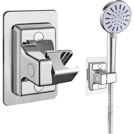 Vakuum-Support de pommeau de douche, support de douche universel réglable à 360 °, support de douchette puissant sans perçage, support de montage mural pour salle de bain, plastique ABS (1/4)