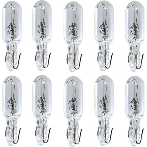 Lot de 10 ampoules T5 12V 1.2W W2x4.6D – Température de couleur 2800K – Culot Wedgebase blanc – Sumex (1/2)