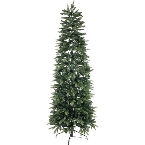 SLIM - ALBERO DI NATALE 210cm - mod. RUSSEL VERDE - Effetto Realistico - rami PE+PVC (1/5)