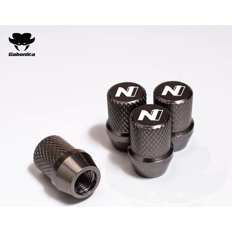 (Gris foncé) Lot de 4 bouchons de valve de pneu de voiture, accessoires de style automobile compatibles avec N LINE KONA ACCENT TUCSON SANTA Creta Kauai Azera (1/5)