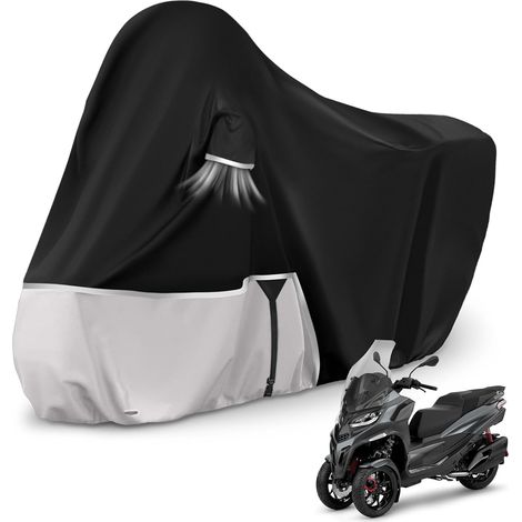 Bâche de Protection pour Moto, pour Piaggio mp3 400/500 (sans Coffre) Housse Moto imperméable, résistante à l'hiver, en Tissu Oxford 420D,Mp3, Sans Coffre (1/5)