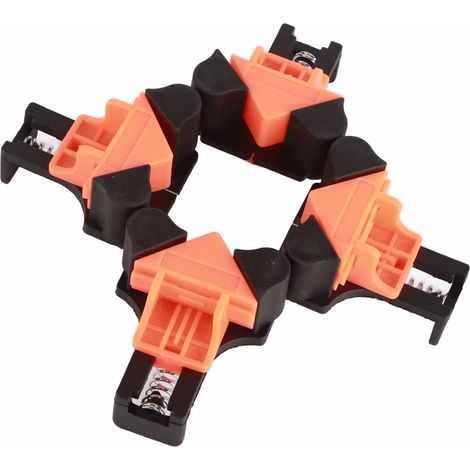 Lot de 4 serre-joints d'angle en bois pour menuiserie, avec 4 têtes à 45° et 4 têtes à 120°, usage professionnel, vente exclusive au Mexique, sans échantillon. (1/5)