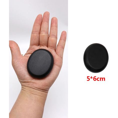 Ensemble de massage aux pierres chaudes (1/7 pièces) - Boîte chauffante pour soulager le stress et les douleurs dorsales - Pierres de massage rondes en lave de basalte  01806-AquaForge
