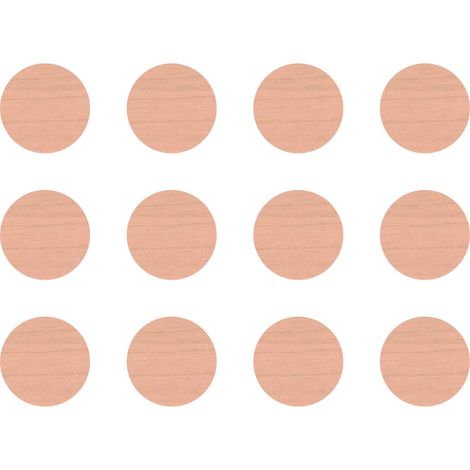 12x Cache vis adhésif autocollant diamètre 40mm protection bouchon trou obturateur meuble table chaise maison, Erable (1/4)