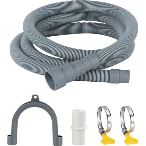 Drain hose extension, 2m x 30mm, for washing machines and dishwashers, with universal fitting (1/5)