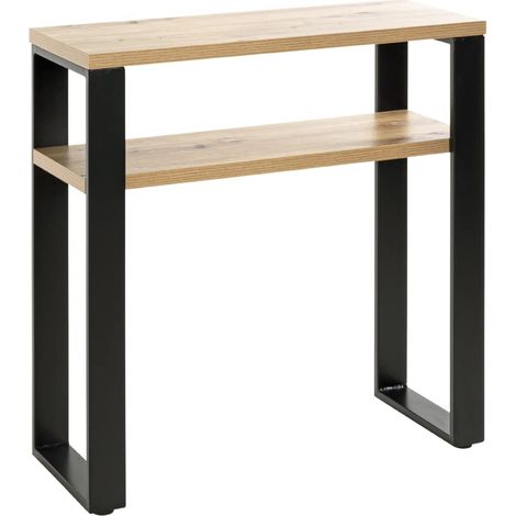 HAKU Möbel Consolle rovere, nero, MDF, metallo - Dim. L 70 cm x A 75 cm x P 28 cm, Stile Moderno (1/5)