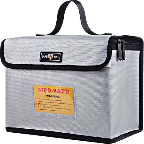 Schutztasche für feuer- und explosionsgeschützte Lithiumbatterien, großer Stauraum für Batterieaufbewahrung und -ladung, 260 x 130 x 190 mm (1/5)