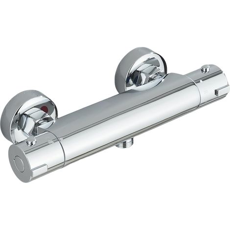 Thermostatic Shower Mixer Tap, Thermostatic Shower Tap with 38°C Safe Button, Anti-Scald Shower Mixer Tap 150 mm Spacing, G 1/2 Inch Connection, Chrome (1/5)