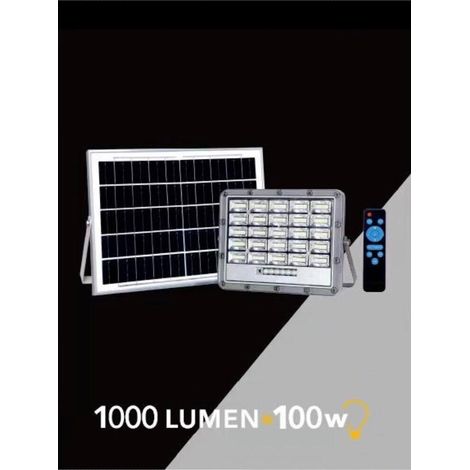 100 W Faro Led Pannello Solare Ricaricabile Illuminatore Luce Bianca Telecomando (1/4)