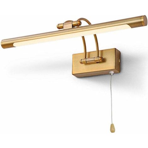 8W LED-Badezimmerwandleuchte IP44 - Messing mit Schalter 40cm 3000K - Verstellbar für Bilder/Vitrinen