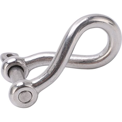 Manille tordue en acier inoxydable marine 8mm pour yacht et bateau - Qualité marine (M8) (1/5)