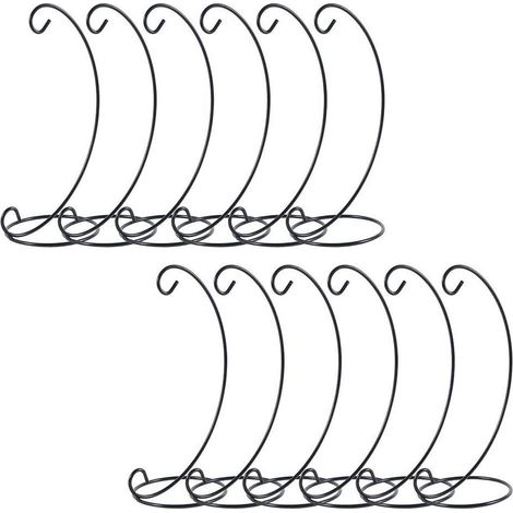 Lot de 12 supports de décoration en fer noir à suspendre pour boules de Noël, maison, mariage (1/5)