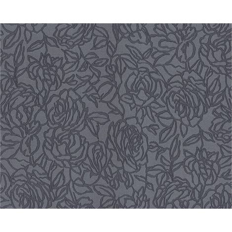 Papier peint floral EDEM 9040-27 papier peint gaufré à chaud avec dos intissé gaufré avec des ornements floraux brillant anthracite gris 10,65 m2 (1/5)