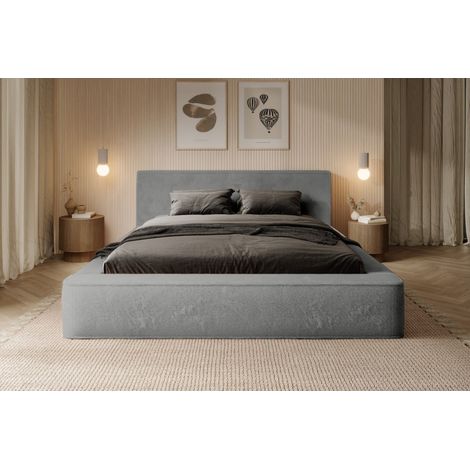 Lit coffre ORLANE – Kohlegrau Polar Mineral – 180x200 cm – Lattenrost mit Aufhebefunktion – Hochwertiges Design