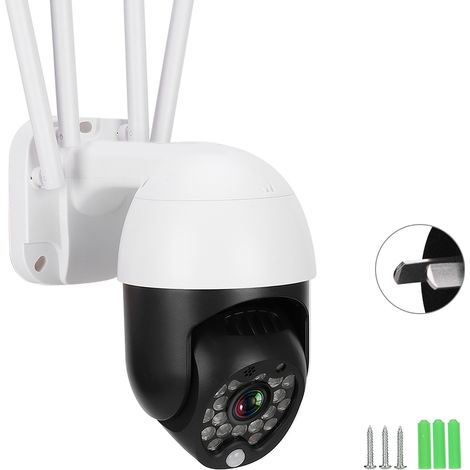 Caméra de surveillance extérieure WiFi 1080P IP66 18 LED infrarouge, rotation motorisée panoramique/inclinaison, mini dôme, 110-240V avec fiche AU, 1 pièce (1/5)