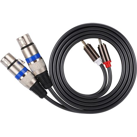 Adaptateur Audio Double Rangée RCA Mâle vers XLR Femelle Câble de Raccord PVC (1/5)
