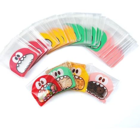 Sachets en cellophane auto-adhésifs pour bonbons, sachets à biscuits pour cadeaux, fêtes, Noël, anniversaires (13 x 10 cm) (1/5)