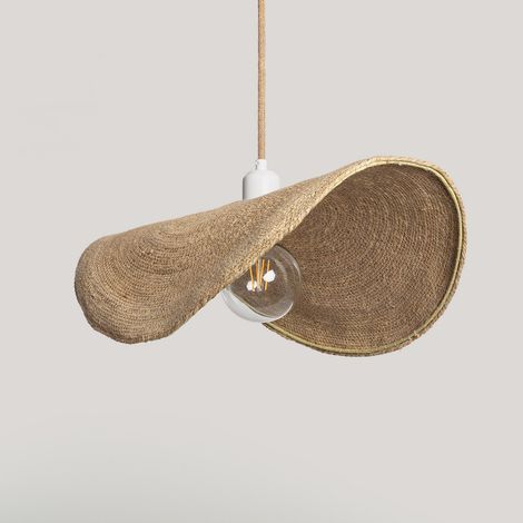 Lámpara Colgante Fibras Naturales Devmani ILUZZIA L Textil Natural (1/4)