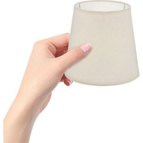 Abat-jour pratique pour plafonnier ou applique murale, culot E14 (couleur crème) (1/5)