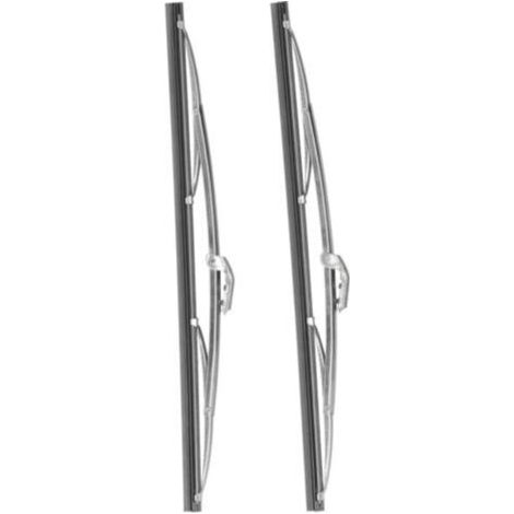 Essuie-glaces en acier inoxydable pour pare-brise avant – Lot de 2, 30,5 cm (12 pouces), universel, finition polie argentée (1/5)