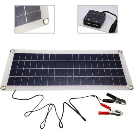 2X 8W 12V Double USB/DC Panneau Solaire Flexible Efficace Charge de Batterie de Voiture Camping (1/5)