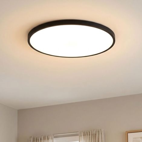 Deckenlampe Deckenleuchte Flurlampe Wohnzimmerlampe schwarz LED Backlight D 40cm (1/5)