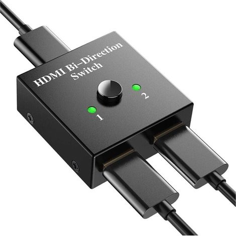 HDMI-Switch – 2 Eingänge, 1 Ausgang – 4K-Auflösung, 30 Hz – 3D 1080p, HDCP-kompatibel – Für PC, Blu-ray, Xbox, PS – 1 Stück (1/5)