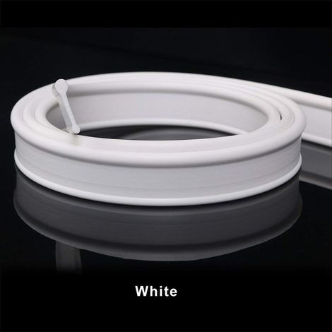 ELEGANT Soft rubber shower seal for folding bath screen enclosure 1, 2 metre long white colour (1/2)