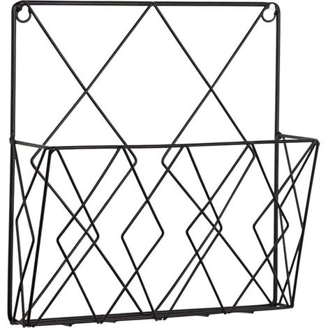 Porte-revue mural multifonctionnel en métal pour ranger vos magazines ou journaux(noir) (1/4)